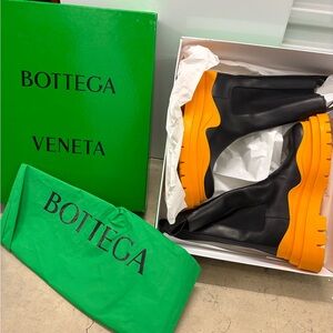 Bottega Veneta Black and Orange Platform Boots